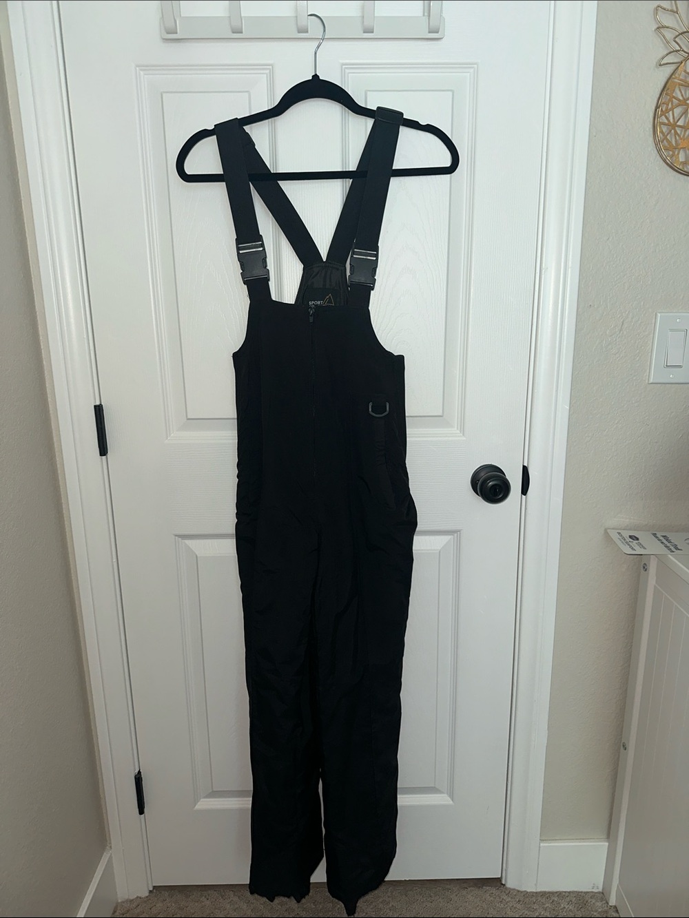Kids Black Insulated Snow Bibs with Adjustable Straps